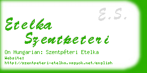 etelka szentpeteri business card