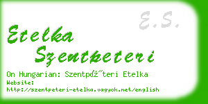 etelka szentpeteri business card